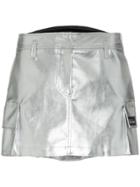 We11done Side Pocket Utility Mini Skirt - Metallic
