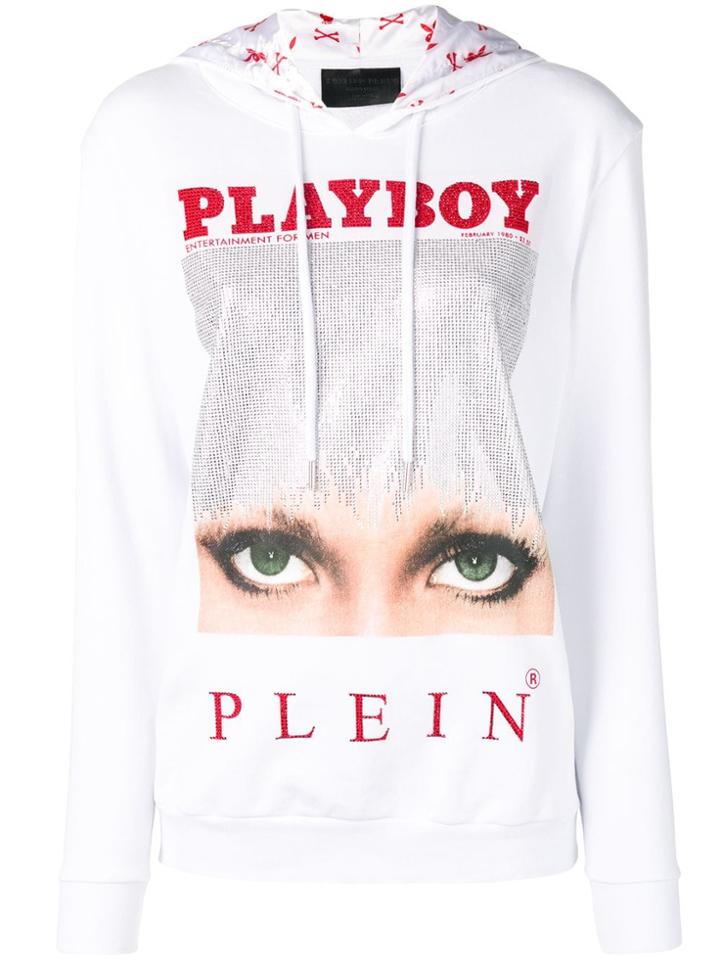 Philipp Plein Philipp Plein X Playboy Printed Hoodie - White