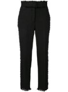 Msgm Frayed Tailored Trousers - Black