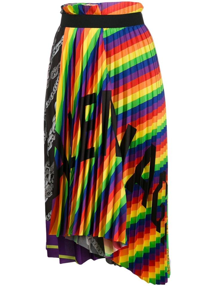 Balenciaga Logo Scarf Plisse Skirt - Green