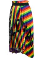 Balenciaga Logo Scarf Plisse Skirt - Green