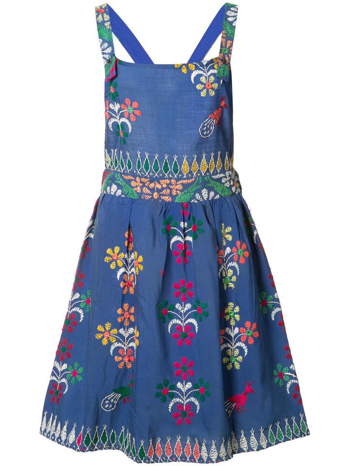 All Things Mochi Floral Motif Playsuit, Women's, Size: Medium, Blue, Cotton