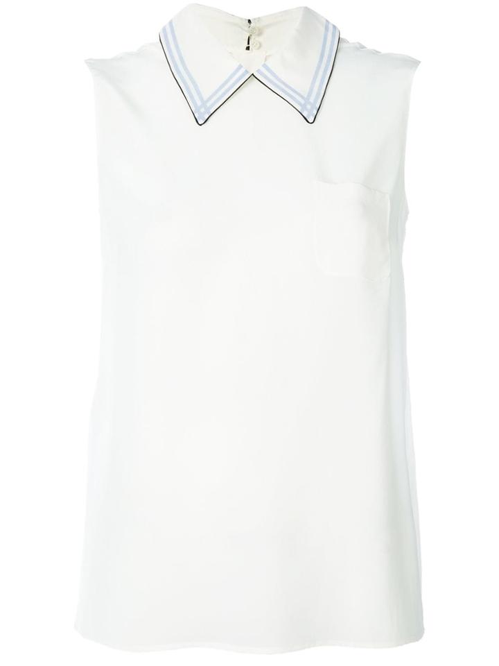Miu Miu Sleeveless Shirt - White