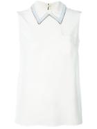Miu Miu Sleeveless Shirt - White