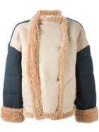 Chloé Shearling Puffer Jacket, Women's, Size: 36, Nude/neutrals, Sheep Skin/shearling/cotton
