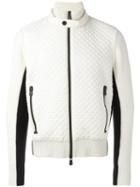 Moncler Grenoble Bicolour Zipped Cardigan, Men's, Size: Medium, White, Polyamide/polyester/wool
