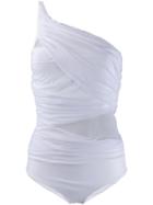 Gentry Portofino One Shoulder Tulle Swimwear - White