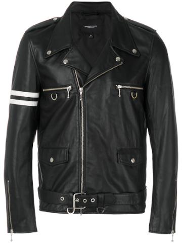 Midnight Studios Printed Biker Jacket - Black