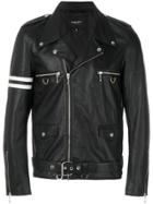 Midnight Studios Printed Biker Jacket - Black