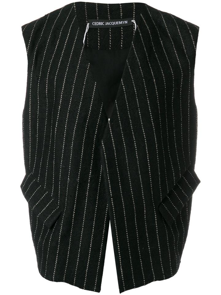 Cedric Jacquemyn Striped Gilet - Black