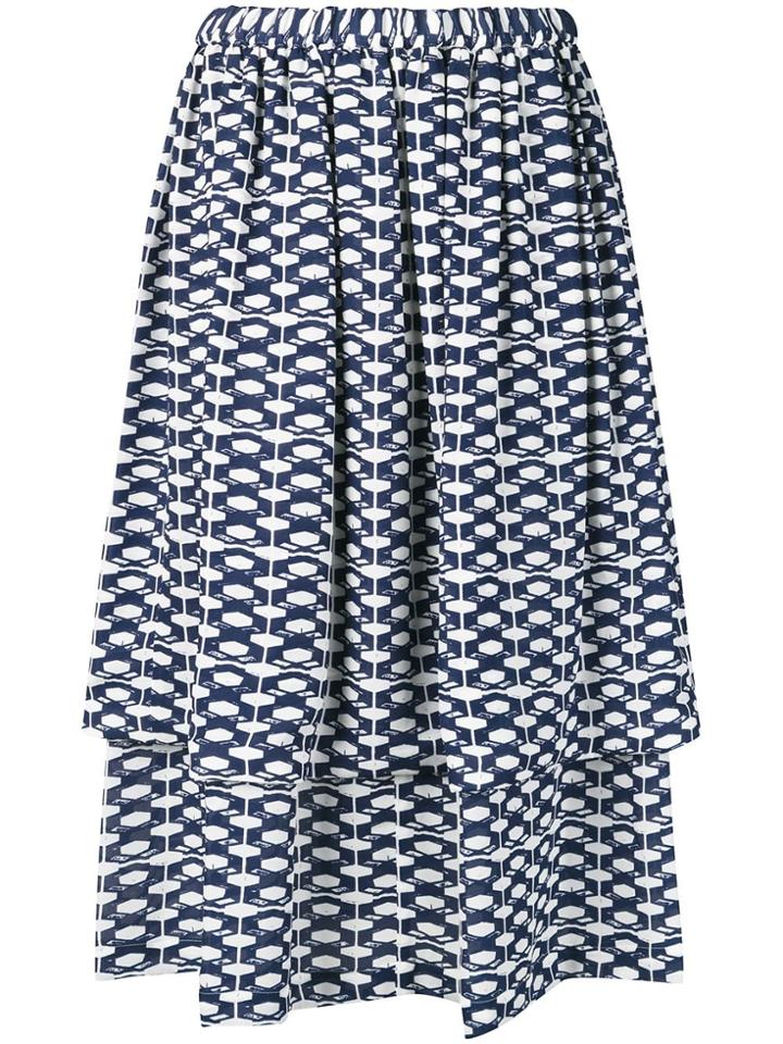 Comme Des Garçons Geometric Print Skirt - Blue