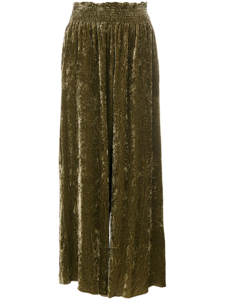 Forte Forte Elastic Waistband Palazzo Pants - Green