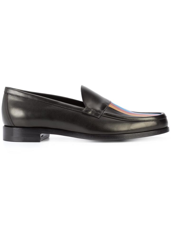 Pierre Hardy Striped Front Loafers - Black