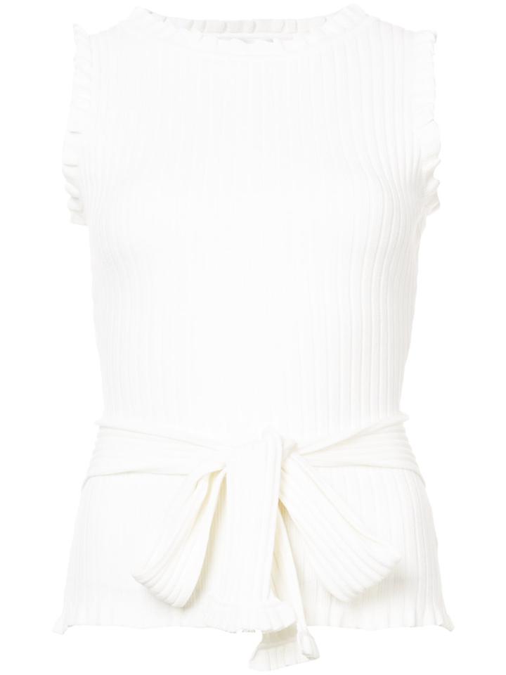 Milly Belted Tank Top - White