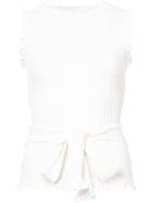 Milly Belted Tank Top - White