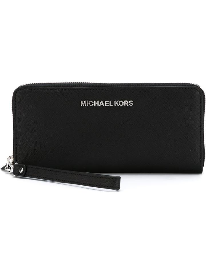 'jet Set Travel' Continental Wallet - Women - Leather - One Size, Black, Leather, Michael Michael Kors