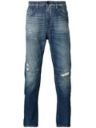 Versace Jeans Distressed-effect Jeans, Men's, Size: 33, Blue, Cotton/polyester
