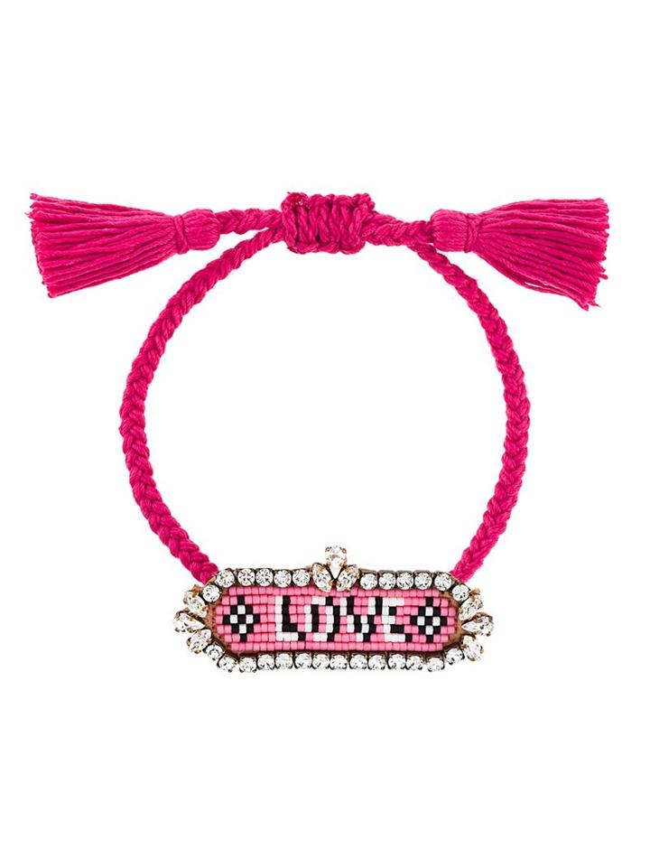 Shourouk 'love' Beaded Bracelet, Pink/purple