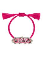 Shourouk 'love' Beaded Bracelet, Pink/purple