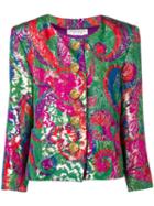 Yves Saint Laurent Pre-owned Abstract Print Lurex Jacket - Green