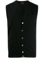 Dell'oglio Knitted Button-down Waistcoat - Black