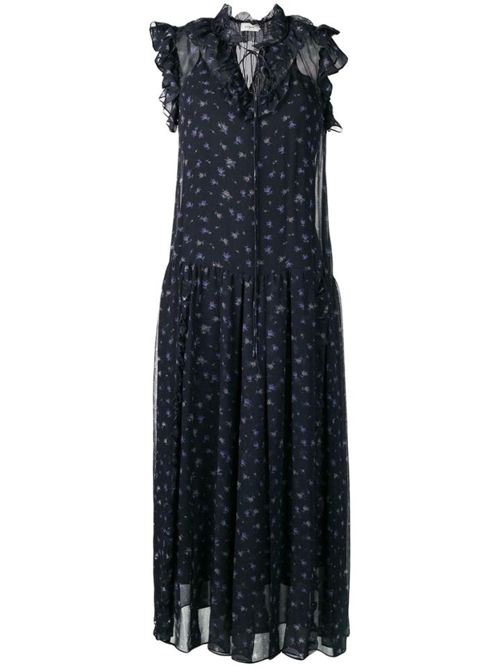 Coach Mid-length Floral Print Dress - Blue