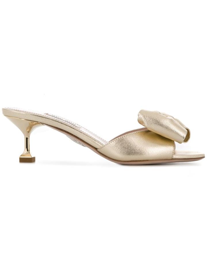Miu Miu Bow Mules - Gold