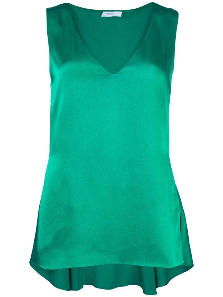 Rosetta Getty Sleeveless Flared Top - Green