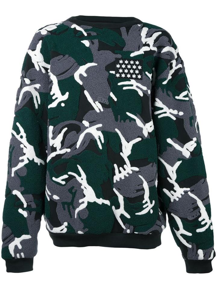 Ktz Camouflage Jacquard Sweatshirt - Green