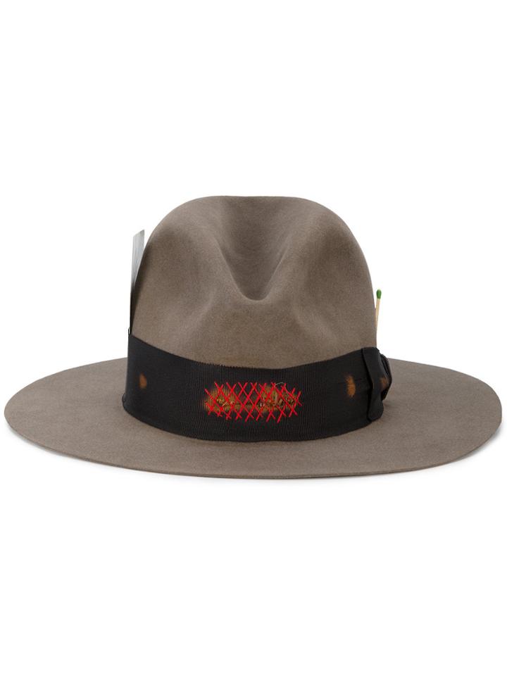 Nick Fouquet Kemosabe Ribbon Trim Hat - Grey
