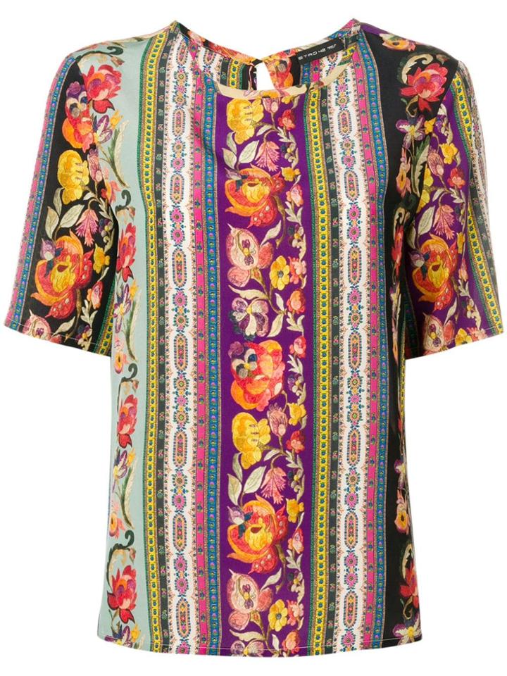 Etro Mixed Prints T-shirt - Purple