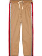 Gucci Cotton Drill Pant With Acetate Stripe - Neutrals
