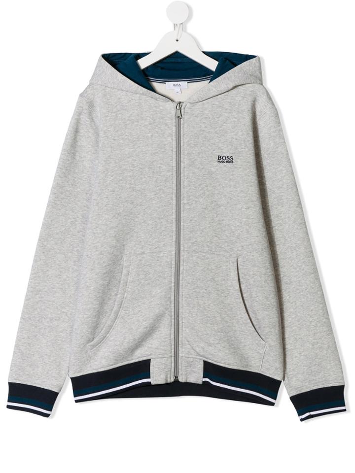 Boss Kids Teen Logo Hoodie - Grey