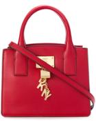 Donna Karan Small Logo Charm Tote - Red