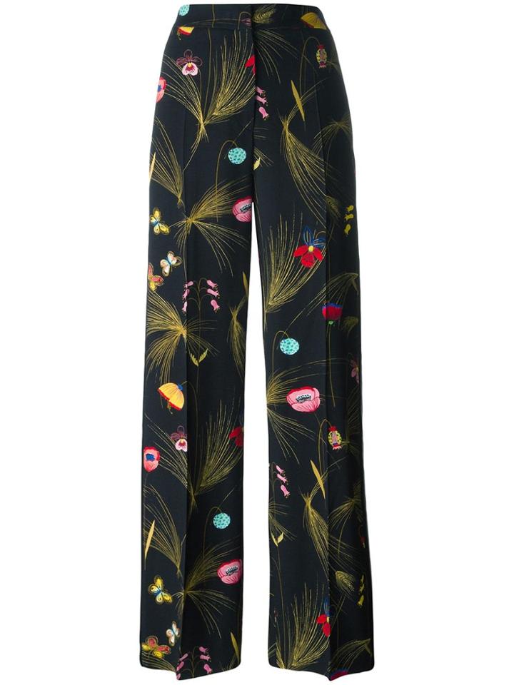 Fendi Floral Print Trousers - Black