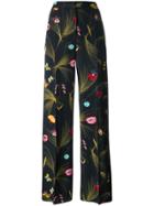 Fendi Floral Print Trousers - Black