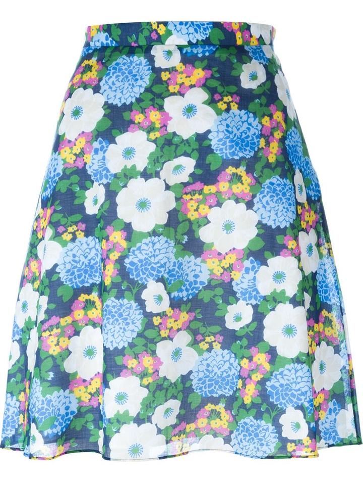 Carven Floral Print A-line Skirt, Women's, Size: 42, Cotton