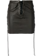 Unravel Project Leather Skirt - Brown