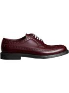 Burberry Leather Brogues With Painted Laces - Red