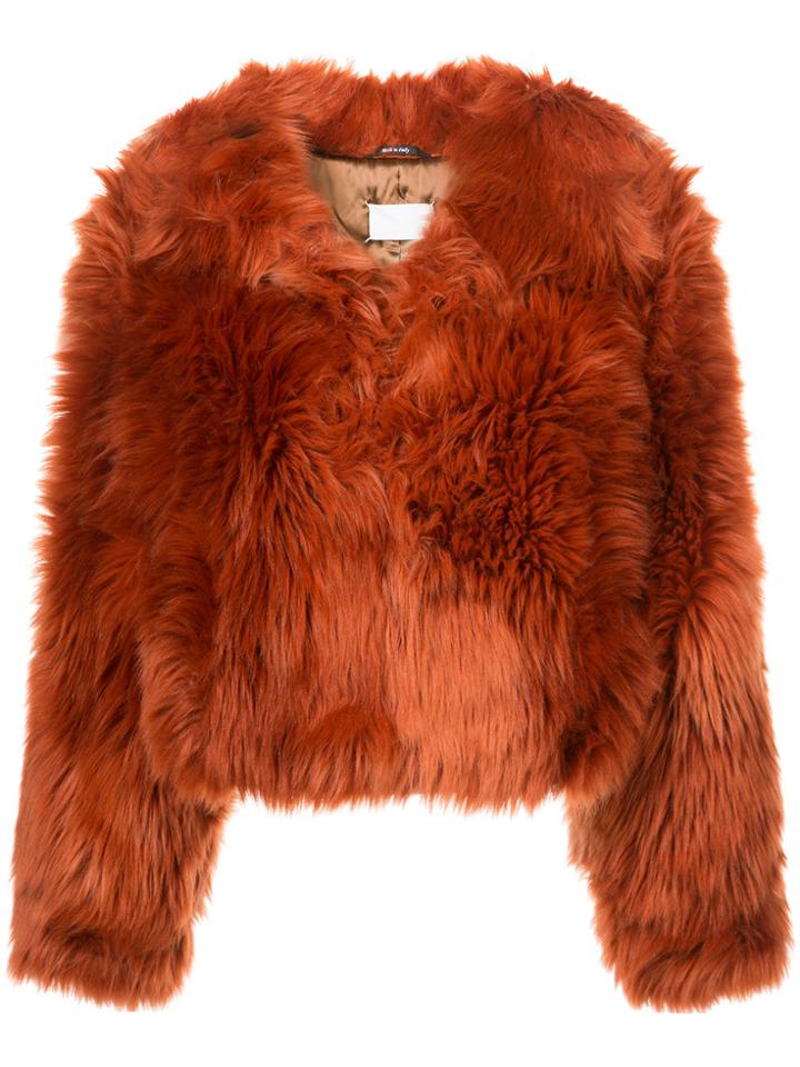 Maison Margiela Faux Fur Cropped Jacket - Yellow & Orange