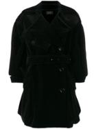 Simone Rocha Oversized Cropped Sleeve Coat - Black