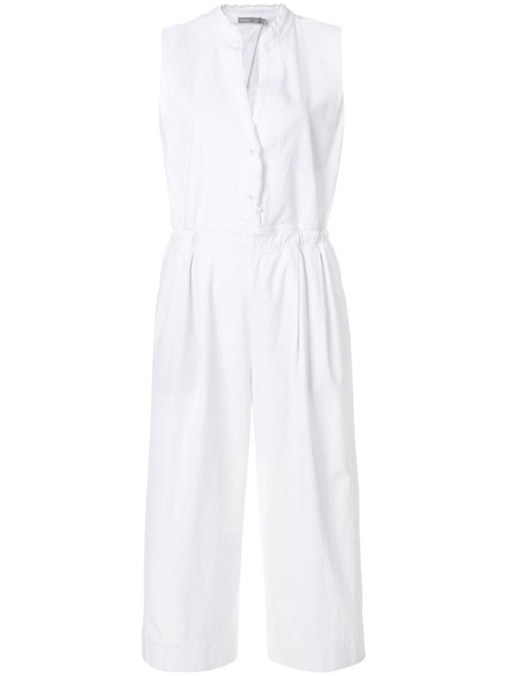Vince Cropped Sleeveless Jumpsuit - White