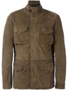 Lardini Pocketed Leather Jacket, Men's, Size: 54, Nude/neutrals, Sheep Skin/shearling/nylon/polyester/wool