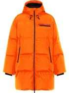 Prada Logo Patch Puffer Jacket - Orange