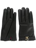 Valentino Valentino Garavani Go Logo Motif Gloves - Black