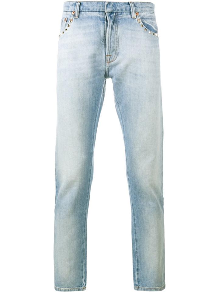 Valentino Slim Stonewashed Jeans - Blue