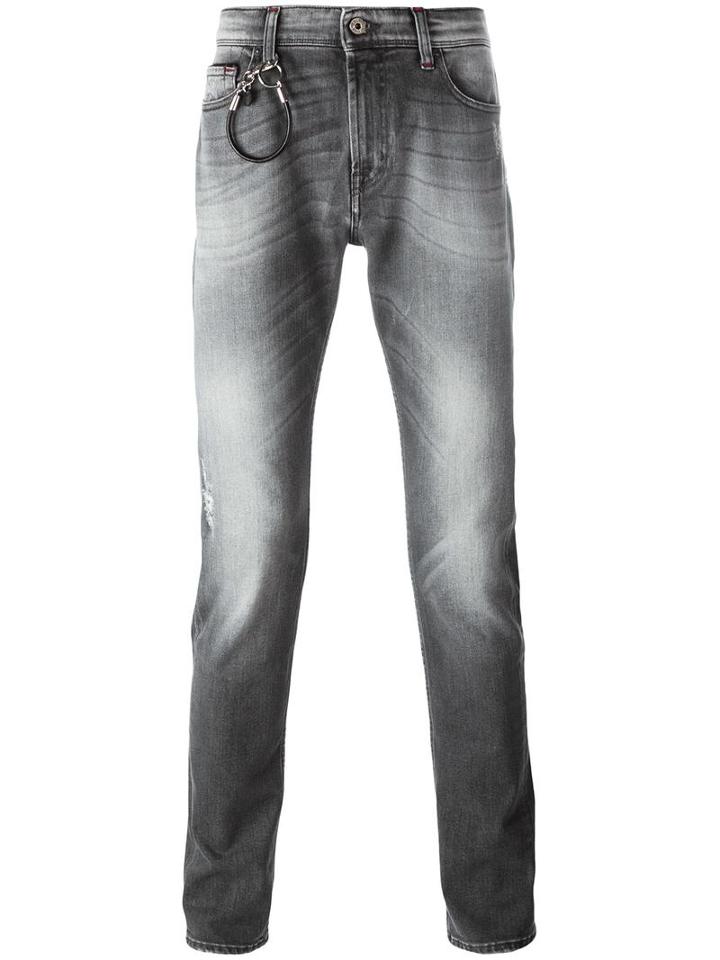 7 For All Mankind Slim-fit Jeans, Men's, Size: 31, Grey, Cotton/spandex/elastane