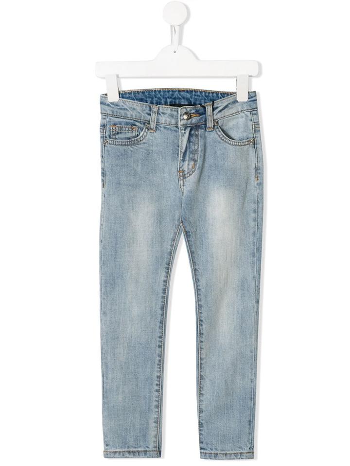 John Richmond Junior Rich Print Skinny Jeans - Blue