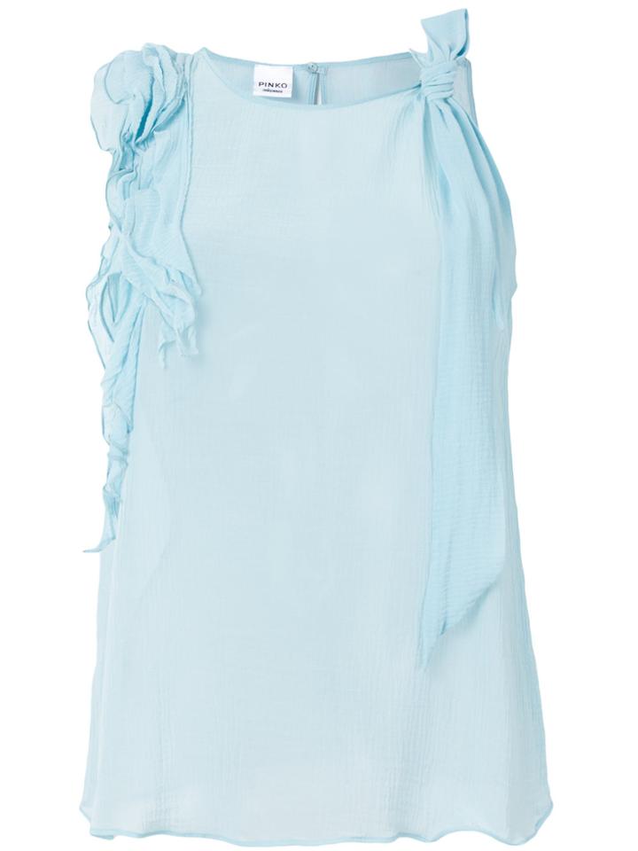 Pinko Appliqué Sleeveless Blouse - Blue