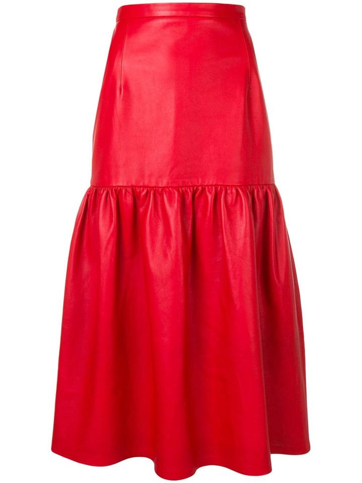 Christopher Kane Gathered Leather Skirt